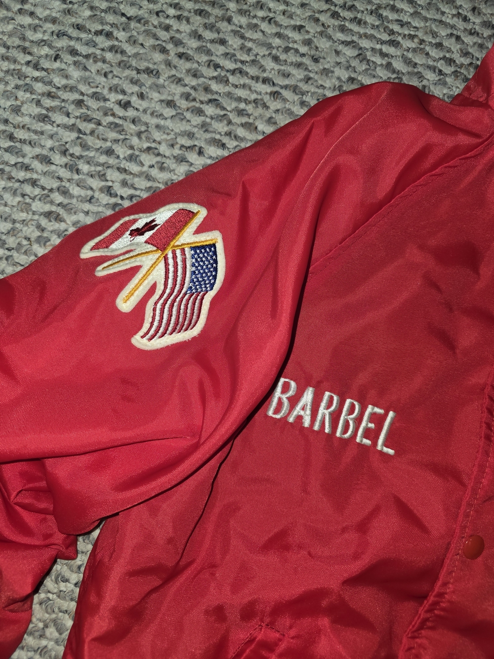 Mens Red Racing Team Bomber Jacket - Picture 3 of 6